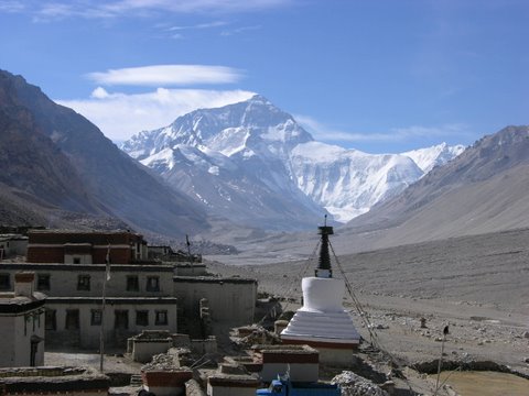 Mount Everest from Rongphu Monastery